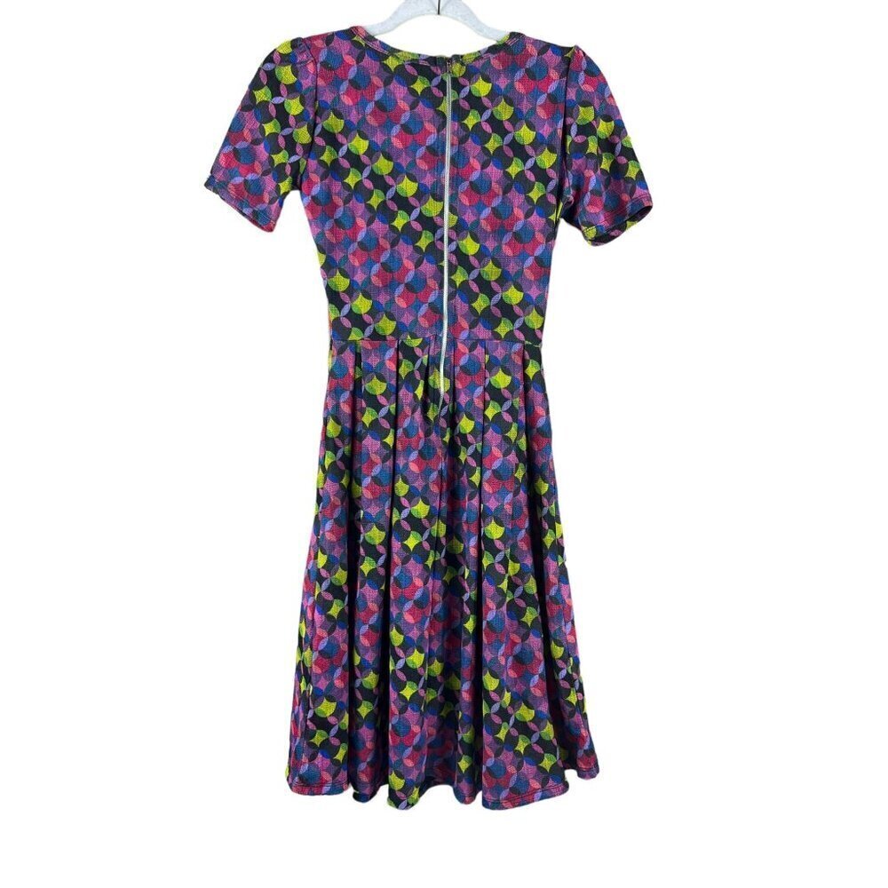 LulaRoe Amelia Women's Multicolor Circular Short Casual Dress - Picture 2 of 5